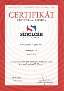 Sinclair — Tepelná čerpadla S-Therm